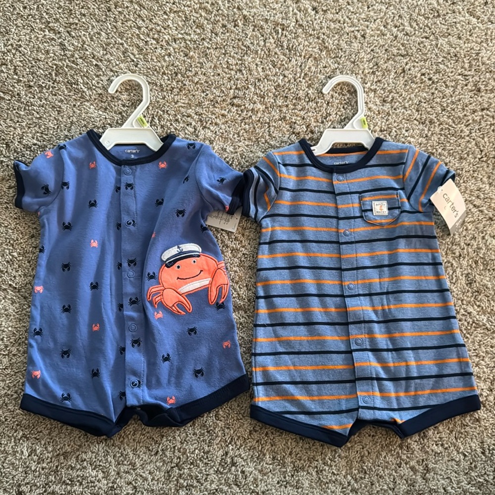 3 month snap up romper